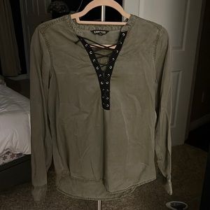 Express green blouse shirt